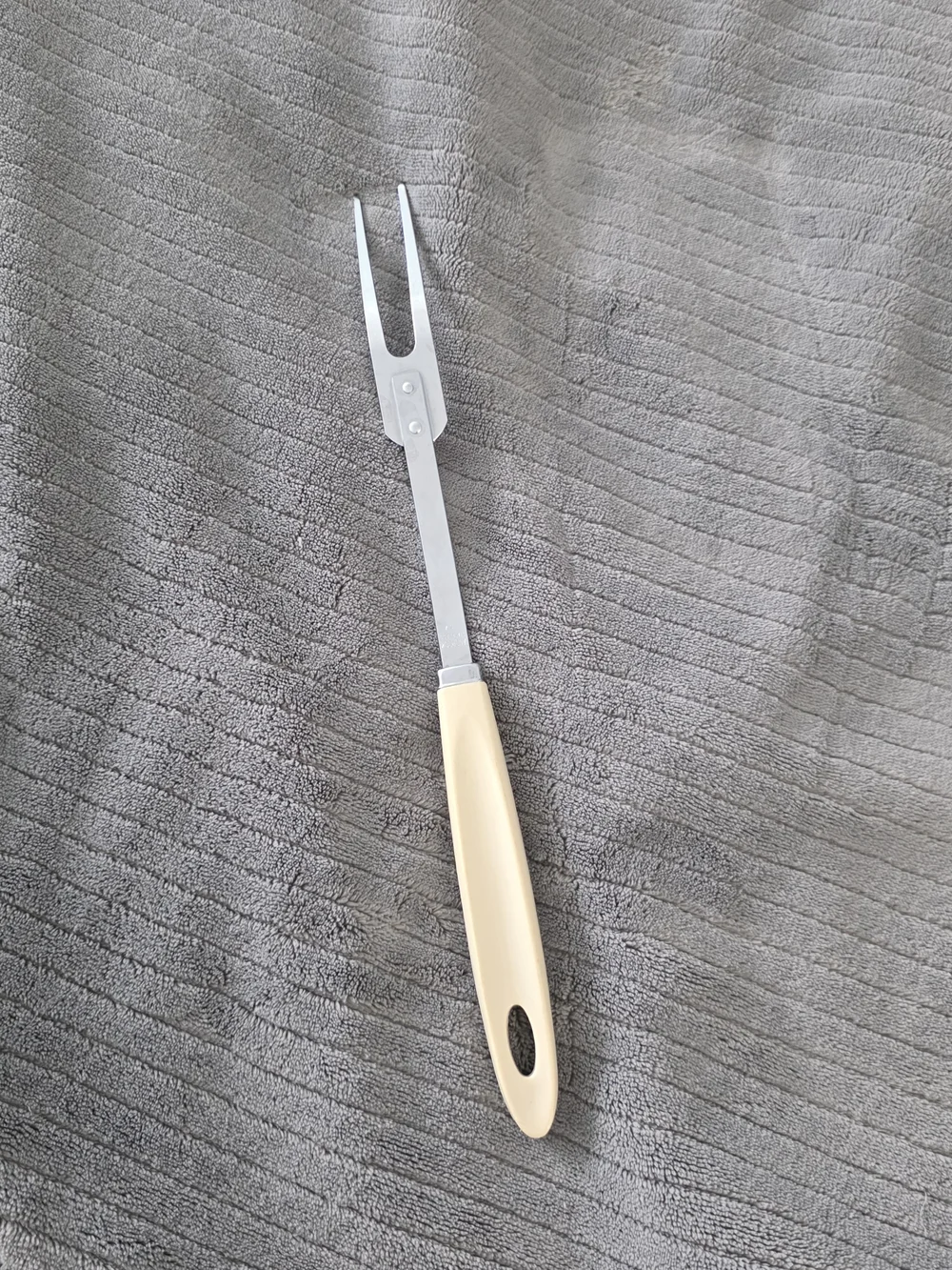 Vintage Androck Pink Tulip Meat Carving Fork Stainless Steel Retro MCM
